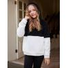 Arshiner Girls Fuzzy Fleece Hoodies Casual Sweatshirt Sherpa Pullover with Kangaroo Pockets(A-black)