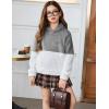 Arshiner Girls Fuzzy Fleece Hoodies Casual Sweatshirt Sherpa Pullover with Kangaroo Pockets(A-grey)