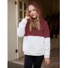Arshiner Girls Fuzzy Fleece Hoodies Casual Sweatshirt Sherpa Pullover with Kangaroo Pockets(A-red)