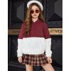 Arshiner Girls Fuzzy Fleece Hoodies Casual Sweatshirt Sherpa Pullover with Kangaroo Pockets(A-red)