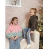 Arshiner Girls Fuzzy Fleece Hoodies Casual Sweatshirt Sherpa Pullover with Kangaroo Pockets(Army Green)