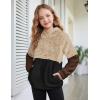 Arshiner Girls Fuzzy Fleece Hoodies Casual Sweatshirt Sherpa Pullover with Kangaroo Pockets(B-brown)