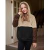 Arshiner Girls Fuzzy Fleece Hoodies Casual Sweatshirt Sherpa Pullover with Kangaroo Pockets(B-brown)