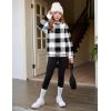 Arshiner Girls Fuzzy Fleece Hoodies Casual Sweatshirt Sherpa Pullover with Kangaroo Pockets(Black Plaid)