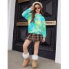 Arshiner Girls Fuzzy Fleece Hoodies Casual Sweatshirt Sherpa Pullover with Kangaroo Pockets(Blue Green)