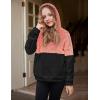 Arshiner Girls Fuzzy Fleece Hoodies Casual Sweatshirt Sherpa Pullover with Kangaroo Pockets(B-pink)
