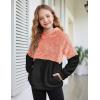 Arshiner Girls Fuzzy Fleece Hoodies Casual Sweatshirt Sherpa Pullover with Kangaroo Pockets(B-pink)
