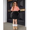 Arshiner Girls Fuzzy Fleece Hoodies Casual Sweatshirt Sherpa Pullover with Kangaroo Pockets(B-pink)