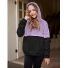 Arshiner Girls Fuzzy Fleece Hoodies Casual Sweatshirt Sherpa Pullover with Kangaroo Pockets(B-purple)