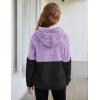 Arshiner Girls Fuzzy Fleece Hoodies Casual Sweatshirt Sherpa Pullover with Kangaroo Pockets(B-purple)