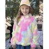 Arshiner Girls Fuzzy Fleece Hoodies Casual Sweatshirt Sherpa Pullover with Kangaroo Pockets(D-pink Blue)
