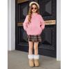 Arshiner Girls Fuzzy Fleece Hoodies Casual Sweatshirt Sherpa Pullover with Kangaroo Pockets(Dusty Pink)