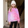 Arshiner Girls Fuzzy Fleece Hoodies Casual Sweatshirt Sherpa Pullover with Kangaroo Pockets(Pink Purple)
