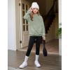 Arshiner Girls Fuzzy Fleece Hoodies Casual Sweatshirt Sherpa Pullover with Kangaroo Pockets(Sage Green)