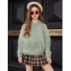 Arshiner Girls Fuzzy Fleece Hoodies Casual Sweatshirt Sherpa Pullover with Kangaroo Pockets(Sage Green)