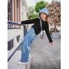 Arshiner Girls Long Sleeve Shirts Drop Shoulder Casual Loose Fit Crewneck Blouse Tee Tops(Black)