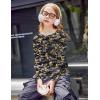 Arshiner Girls Long Sleeve Shirts Drop Shoulder Casual Loose Fit Crewneck Blouse Tee Tops(Camo-teddy)