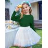 Arshiner Girls Long Sleeve Shirts Drop Shoulder Casual Loose Fit Crewneck Blouse Tee Tops(Green)