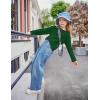 Arshiner Girls Long Sleeve Shirts Drop Shoulder Casual Loose Fit Crewneck Blouse Tee Tops(Green)