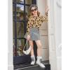 Arshiner Girls Long Sleeve Shirts Drop Shoulder Casual Loose Fit Crewneck Blouse Tee Tops(Leopard-teddy)