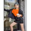 Arshiner Girls Long Sleeve Shirts Drop Shoulder Casual Loose Fit Crewneck Blouse Tee Tops(Orange)