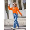 Arshiner Girls Long Sleeve Shirts Drop Shoulder Casual Loose Fit Crewneck Blouse Tee Tops(Orange)