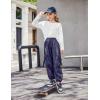 Arshiner Girls Long Sleeve Shirts Drop Shoulder Casual Loose Fit Crewneck Blouse Tee Tops(White)