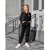 Arshiner Girls Velour 2 Pieces Tracksuits Outfits Athletic Hoodies Sweatshirts and Sweatpants Athletic Clothing Sets(Black)