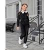 Arshiner Girls Velour 2 Pieces Tracksuits Outfits Athletic Hoodies Sweatshirts and Sweatpants Athletic Clothing Sets(Black)