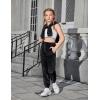Arshiner Girls Velour 2 Pieces Tracksuits Outfits Athletic Hoodies Sweatshirts and Sweatpants Athletic Clothing Sets(Black)