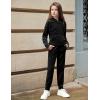 Arshiner Girls Velour 2 Pieces Tracksuits Outfits Athletic Hoodies Sweatshirts and Sweatpants Athletic Clothing Sets(Black)