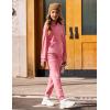 Arshiner Girls Velour 2 Pieces Tracksuits Outfits Athletic Hoodies Sweatshirts and Sweatpants Athletic Clothing Sets(Coral)