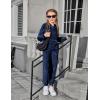 Arshiner Girls Velour 2 Pieces Tracksuits Outfits Athletic Hoodies Sweatshirts and Sweatpants Athletic Clothing Sets(Dark Blue)