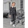 Arshiner Girls Velour 2 Pieces Tracksuits Outfits Athletic Hoodies Sweatshirts and Sweatpants Athletic Clothing Sets(Grey)
