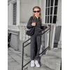 Arshiner Girls Velour 2 Pieces Tracksuits Outfits Athletic Hoodies Sweatshirts and Sweatpants Athletic Clothing Sets(Grey)