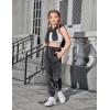 Arshiner Girls Velour 2 Pieces Tracksuits Outfits Athletic Hoodies Sweatshirts and Sweatpants Athletic Clothing Sets(Grey)