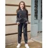 Arshiner Girls Velour 2 Pieces Tracksuits Outfits Athletic Hoodies Sweatshirts and Sweatpants Athletic Clothing Sets(Grey)
