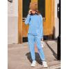 Arshiner Girls Velour 2 Pieces Tracksuits Outfits Athletic Hoodies Sweatshirts and Sweatpants Athletic Clothing Sets(Light Blue)