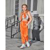 Arshiner Girls Velour 2 Pieces Tracksuits Outfits Athletic Hoodies Sweatshirts and Sweatpants Athletic Clothing Sets(Orange)