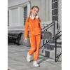 Arshiner Girls Velour 2 Pieces Tracksuits Outfits Athletic Hoodies Sweatshirts and Sweatpants Athletic Clothing Sets(Orange)