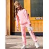 Arshiner Girls Velour 2 Pieces Tracksuits Outfits Athletic Hoodies Sweatshirts and Sweatpants Athletic Clothing Sets(Pastel Pink)