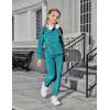 Arshiner Girls Velour 2 Pieces Tracksuits Outfits Athletic Hoodies Sweatshirts and Sweatpants Athletic Clothing Sets(Peacock Blue)