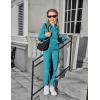 Arshiner Girls Velour 2 Pieces Tracksuits Outfits Athletic Hoodies Sweatshirts and Sweatpants Athletic Clothing Sets(Peacock Blue)