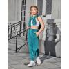 Arshiner Girls Velour 2 Pieces Tracksuits Outfits Athletic Hoodies Sweatshirts and Sweatpants Athletic Clothing Sets(Peacock Blue)