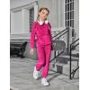 Arshiner Girls Velour 2 Pieces Tracksuits Outfits Athletic Hoodies Sweatshirts and Sweatpants Athletic Clothing Sets(Rose Red)