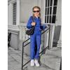 Arshiner Girls Velour 2 Pieces Tracksuits Outfits Athletic Hoodies Sweatshirts and Sweatpants Athletic Clothing Sets(Royal Blue)