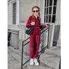 Arshiner Girls Velour 2 Pieces Tracksuits Outfits Athletic Hoodies Sweatshirts and Sweatpants Athletic Clothing Sets(Wine Red)