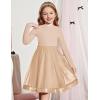 Arshiner Toddler Tutu Dress Little Girls Fall Winter Long Sleeve Holiday Party Tulle Dresses 3-8Y(Beige)