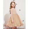 Arshiner Toddler Tutu Dress Little Girls Fall Winter Long Sleeve Holiday Party Tulle Dresses 3-8Y(Beige)