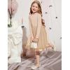 Arshiner Toddler Tutu Dress Little Girls Fall Winter Long Sleeve Holiday Party Tulle Dresses 3-8Y(Beige)